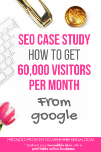 A detailed case study revealing the exact steps you need to take to get high volumes of free traffic from google, including a real life example of one website gaining 60k visitors per month from google 