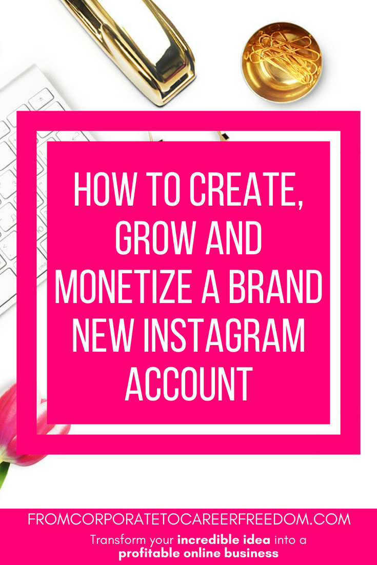 how to create, grow and monetize a brand new instagram account, social media, entrepreneurs, online, business, make money online, growing an instagram account, instagram influencer